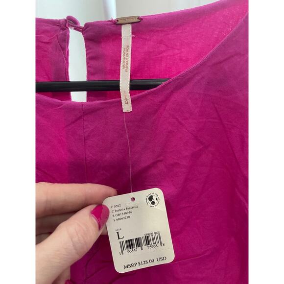 Free People Hope Mini Dress in Fuchsia Fantastic - Picture 4 of 6